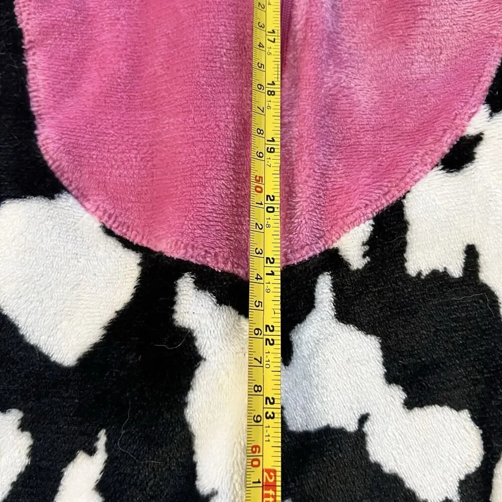 Hooded Cow Costume/Pajamas 1pc Zip Up Suit With Hood Size L
